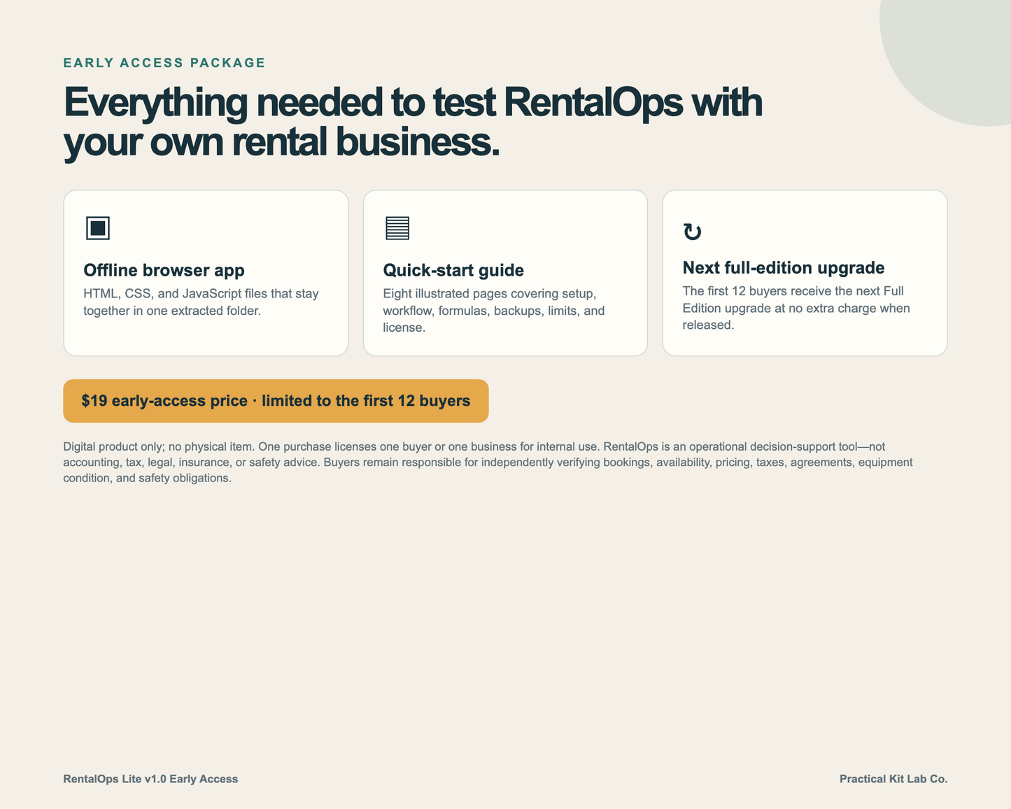 RentalOps Lite: Party Rental Booking, Inventory & Quote App