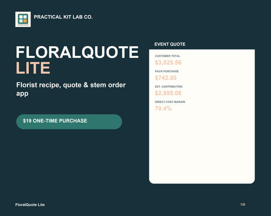 FloralQuote Lite: Florist Recipe, Quote & Stem Order App