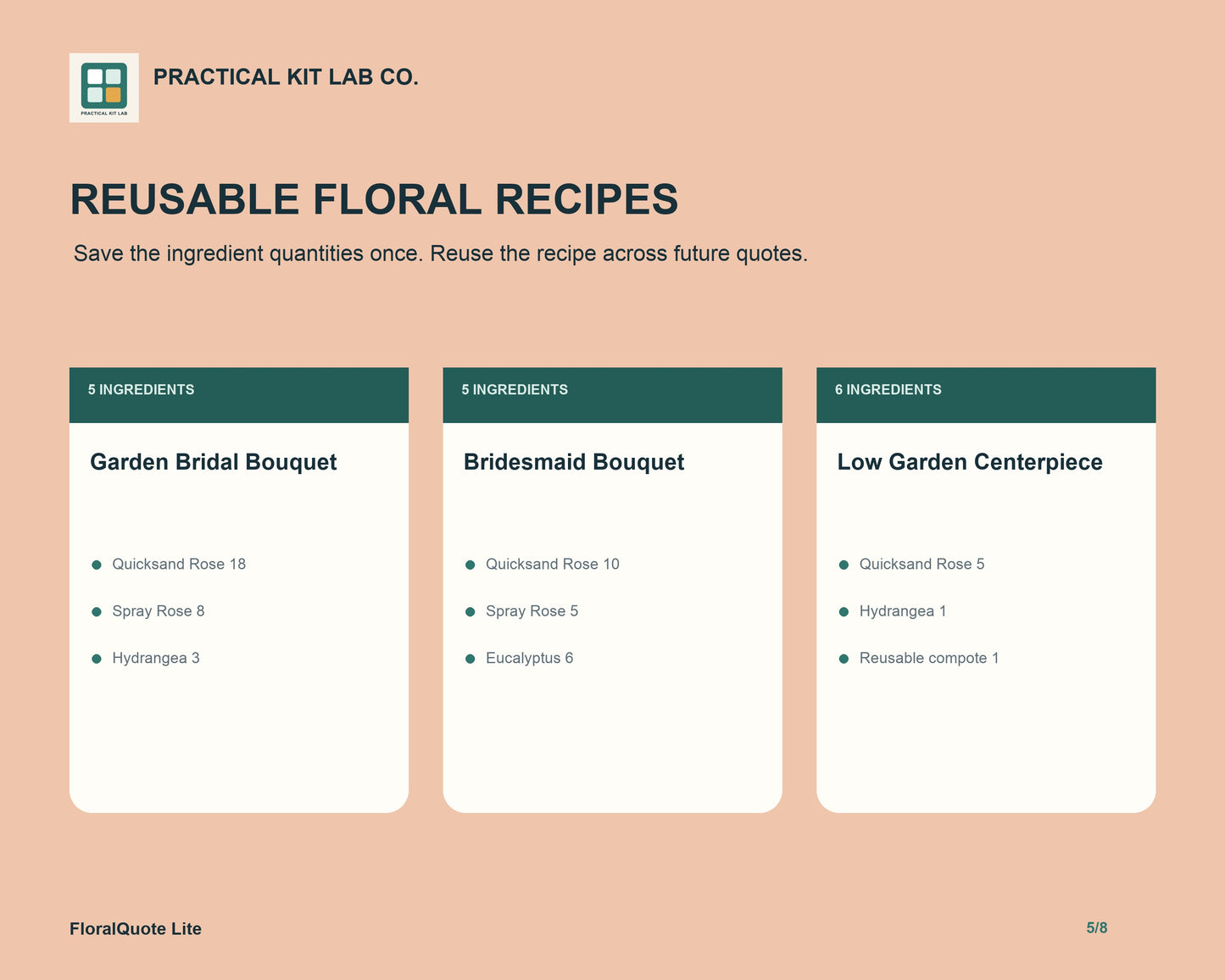 FloralQuote Lite: Florist Recipe, Quote & Stem Order App