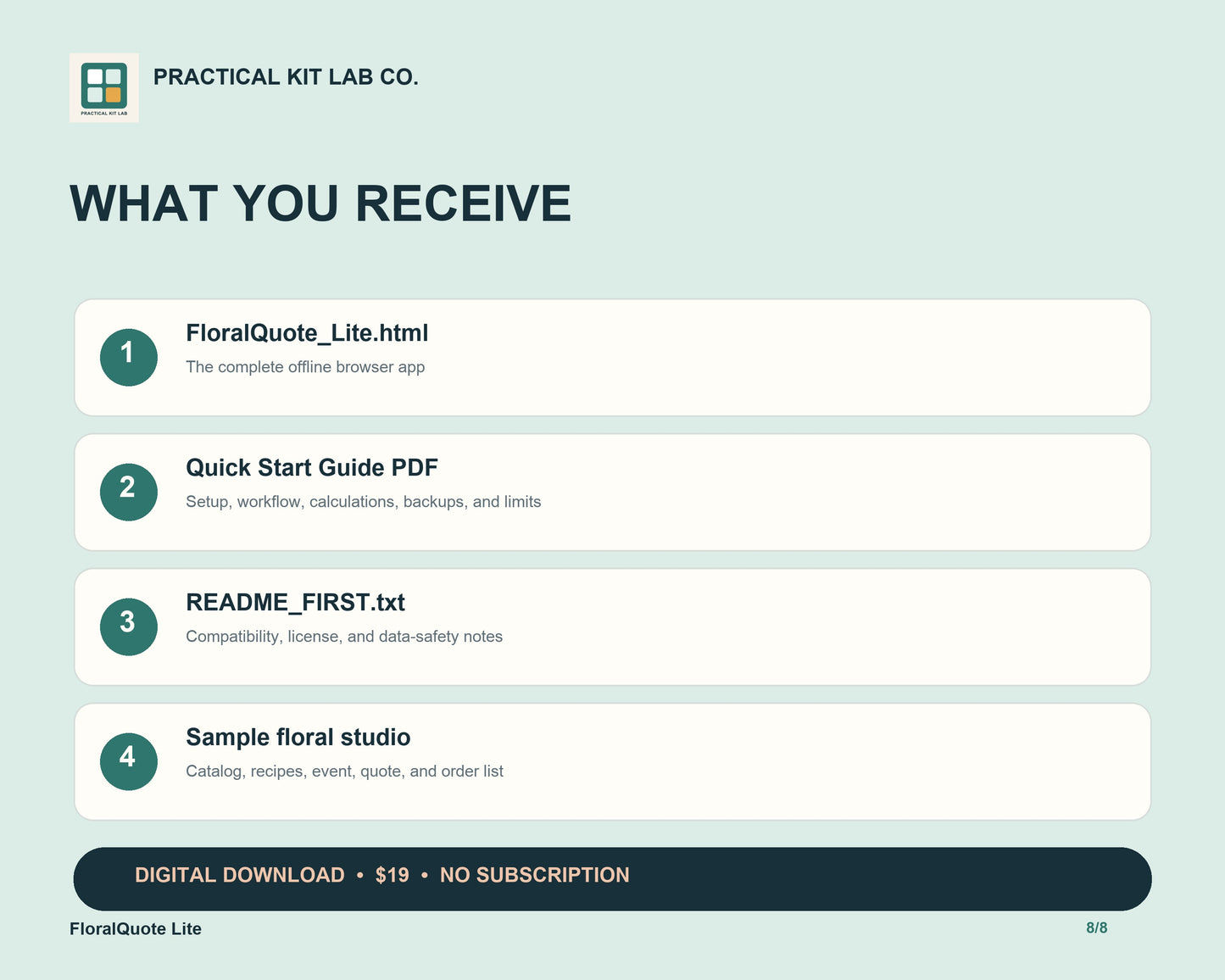 FloralQuote Lite: Florist Recipe, Quote & Stem Order App