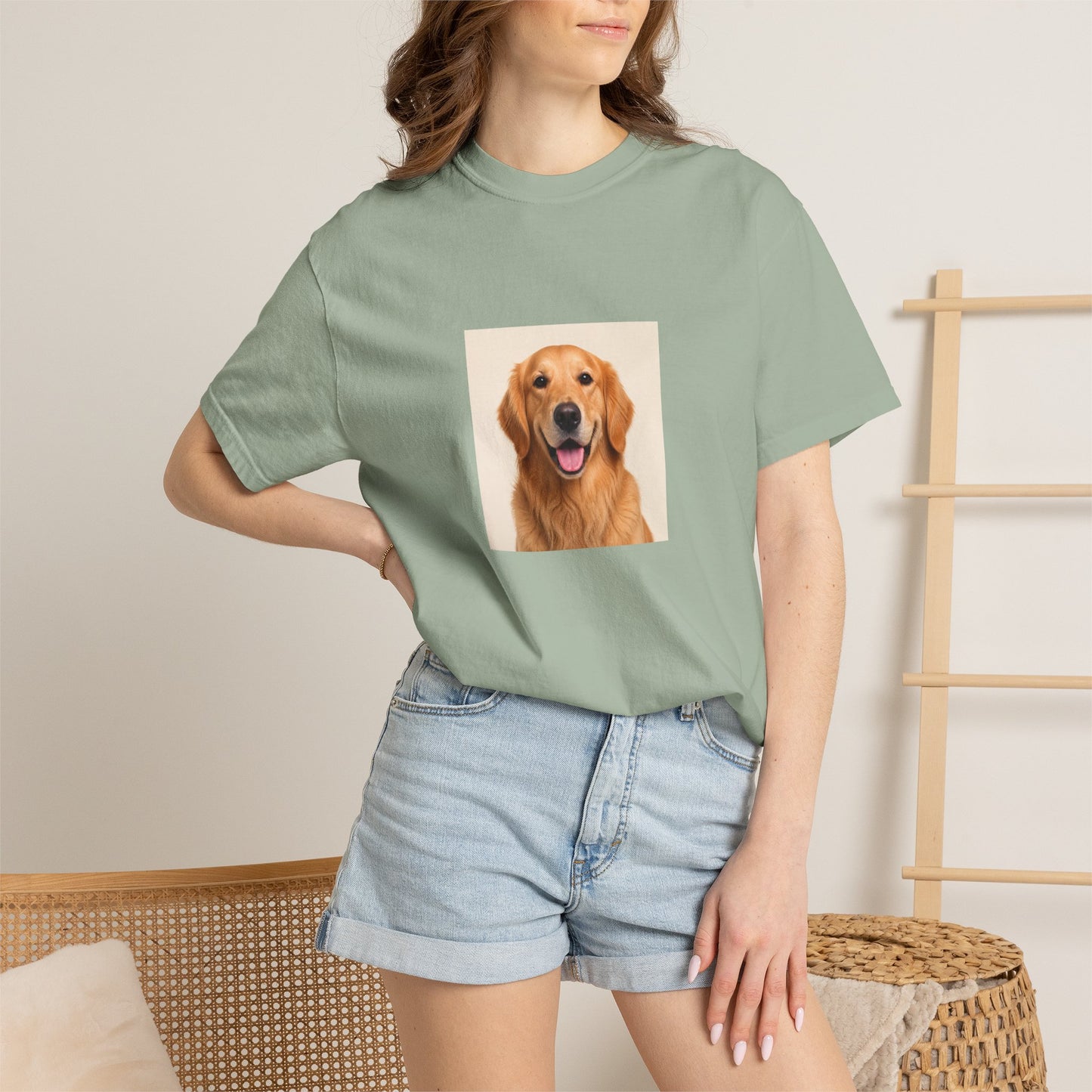 Custom Dog Photo Comfort Colors Shirt: Personalized One-Image Unisex Cotton Tee