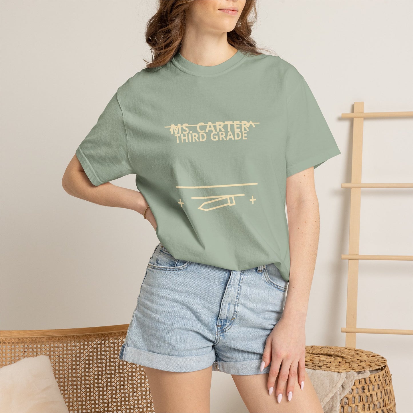 Personalized Teacher Shirt, Custom Name and Grade Comfort Colors Tee, Back to School Teacher Gift