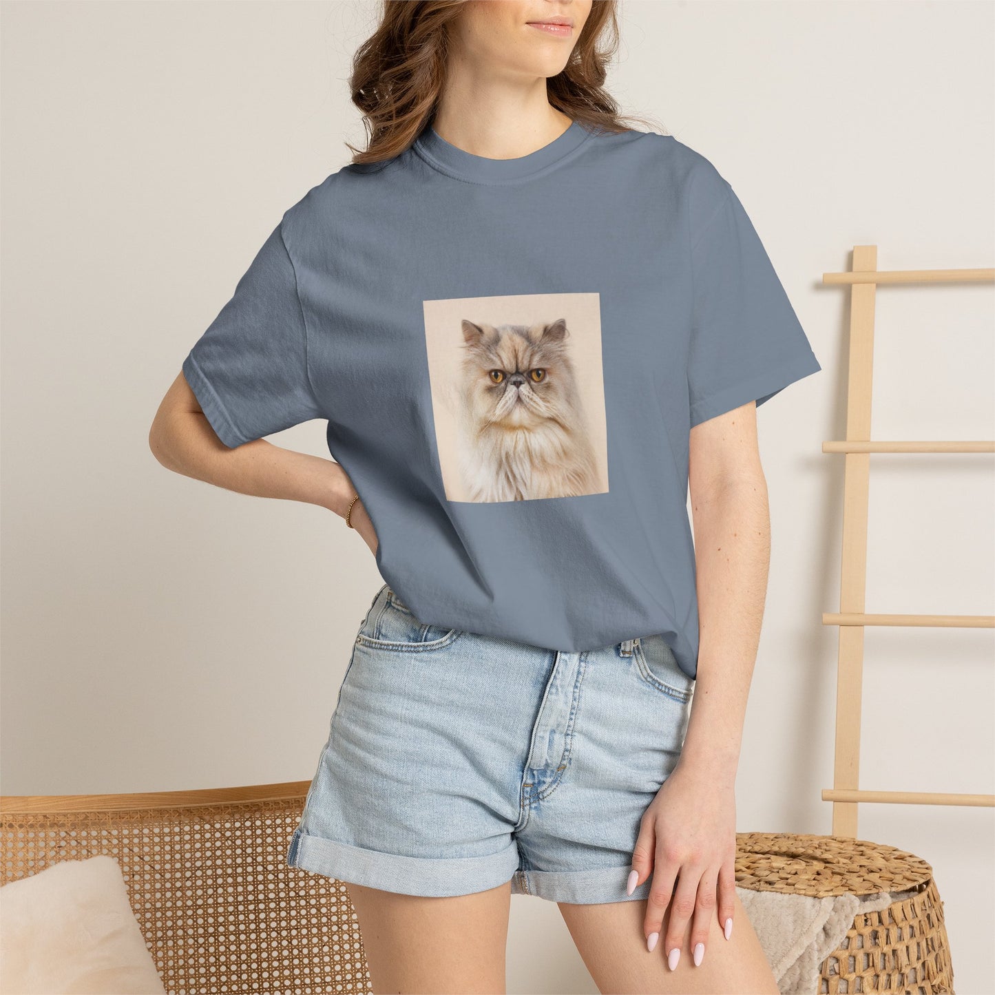 Custom Cat Photo Comfort Colors Shirt: Personalized One-Image Unisex Cotton Tee