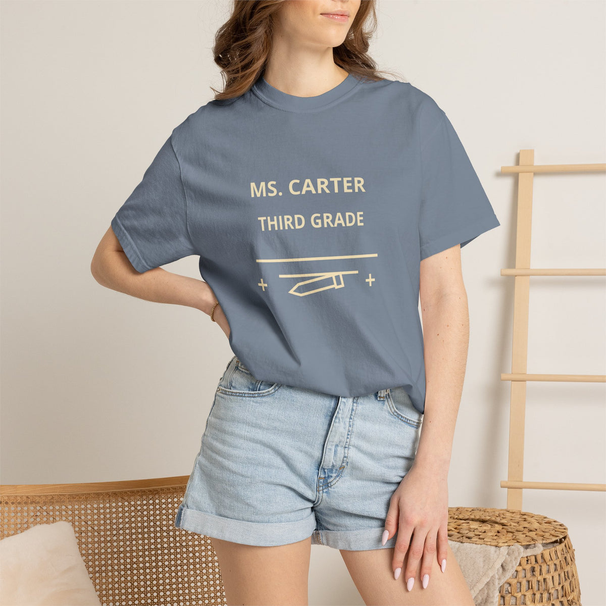 Personalized Teacher Shirt, Custom Name and Grade Comfort Colors Tee, Back to School Teacher Gift
