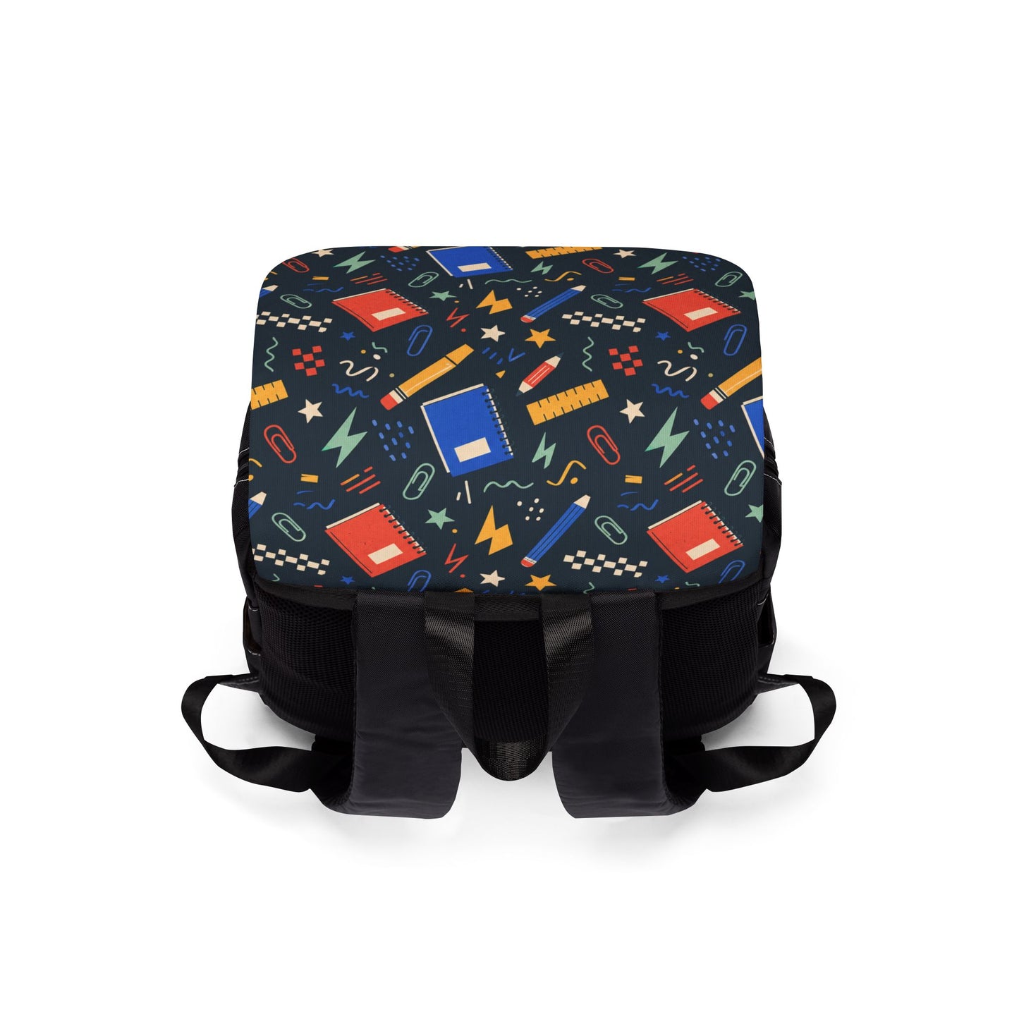 School Doodle Backpack, Dark Academic Oxford Canvas Laptop Bag for Teachers and Students
