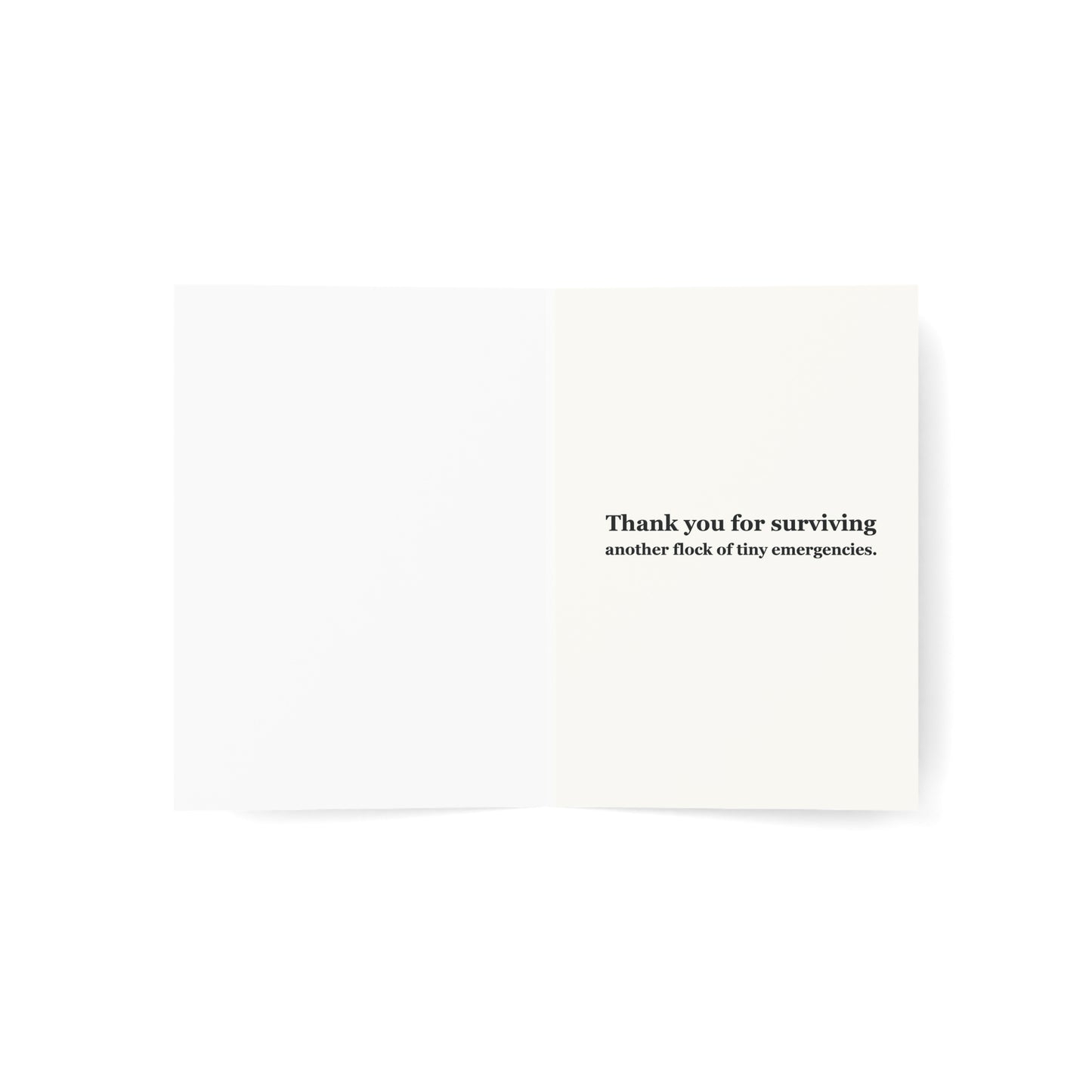 Teacher card inside reading “Thank you for teaching, encouraging, and tolerating the side commentary.”