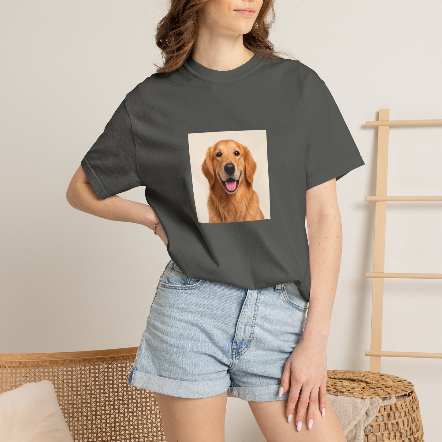 Custom Dog Photo Comfort Colors Shirt: Personalized One-Image Unisex Cotton Tee