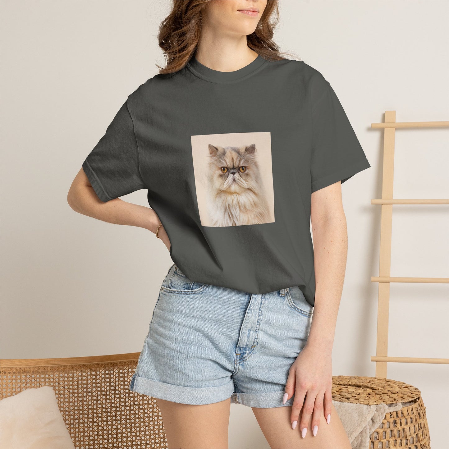 Custom Cat Photo Comfort Colors Shirt: Personalized One-Image Unisex Cotton Tee