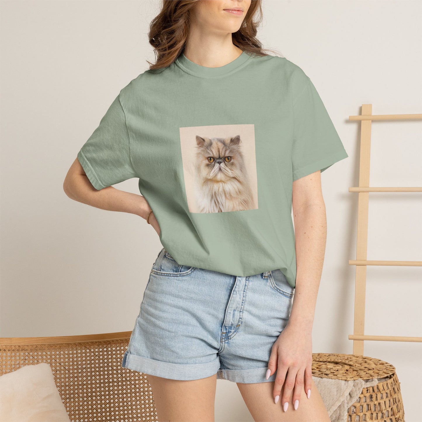 Custom Cat Photo Comfort Colors Shirt: Personalized One-Image Unisex Cotton Tee