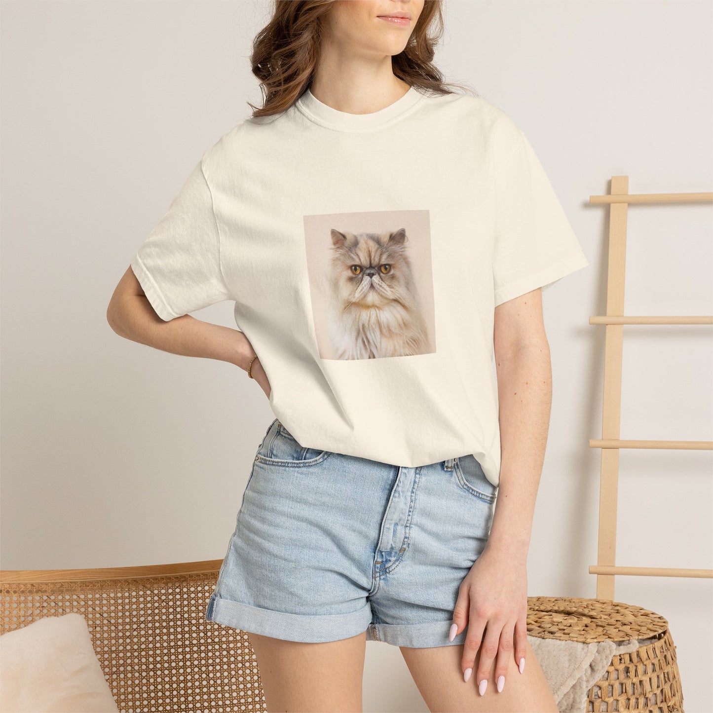 Custom Cat Photo Comfort Colors Shirt: Personalized One-Image Unisex Cotton Tee