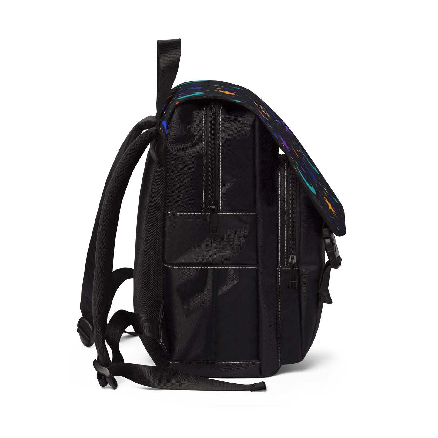 Celestial Backpack, Moon and Stars Oxford Canvas Laptop Bag for College and Travel