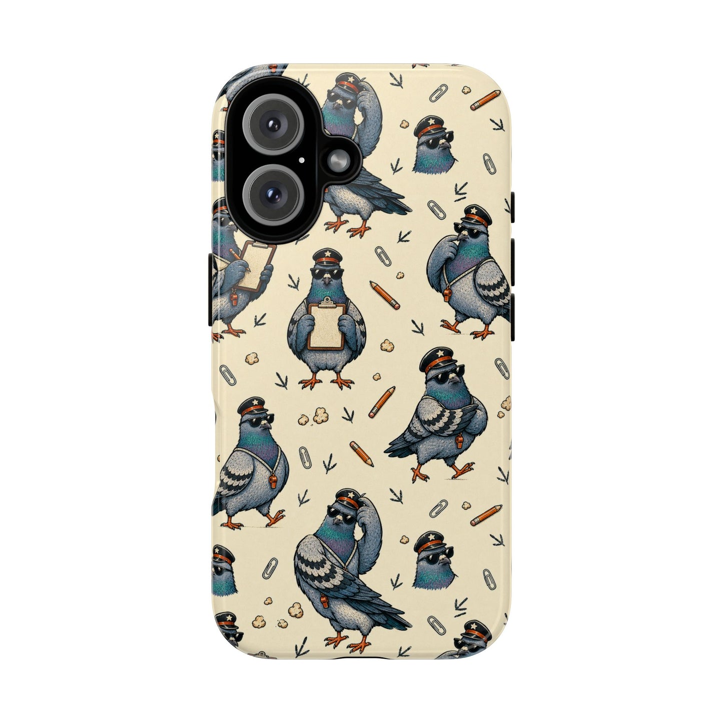 Petty Pigeon Pattern Tough Phone Case, tough phone case front view